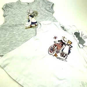 Baby Shirt Lot Girls Size Newborn Set of 2 Infant Children Kids Rhinestones